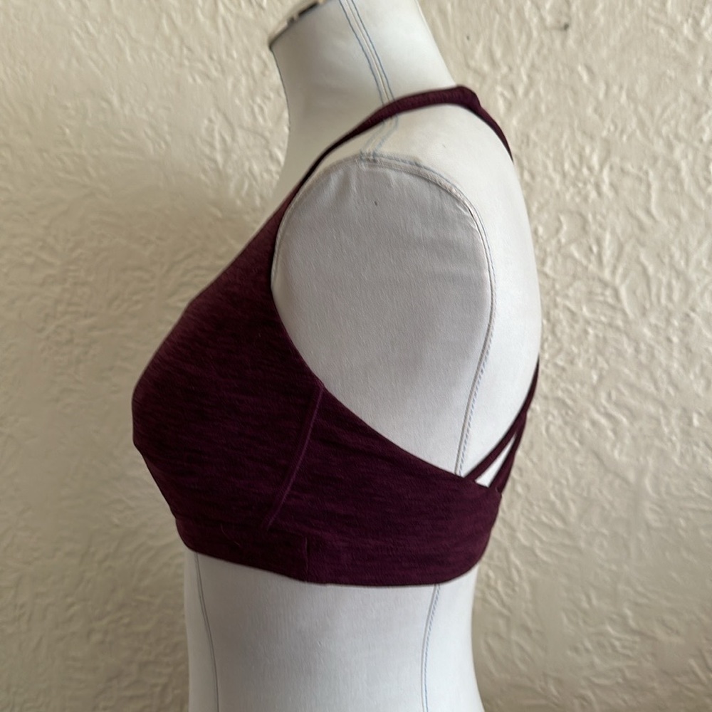 Victoria’s Secret Essential Strappy Back Sports Bralette Burgundy Heather Medium - Picture 3 of 9